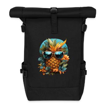Ananas - Rolltop Rucksack - Schwarz - Vorne