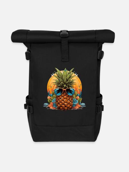 Ananas - Rolltop Rucksack - Schwarz
