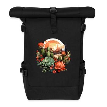 Kaktus - Rolltop Rucksack - Schwarz - Vorne