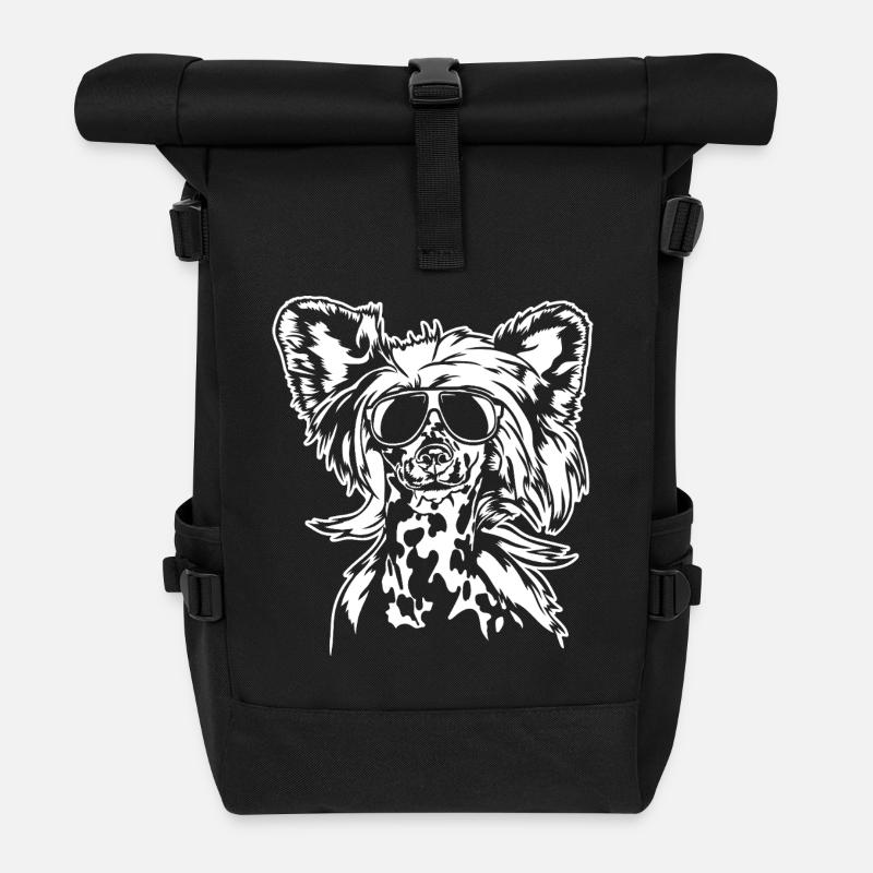 Chinese Crested Dog cool Portrait Hunde Wilsigns - Rolltop Rucksack - Schwarz