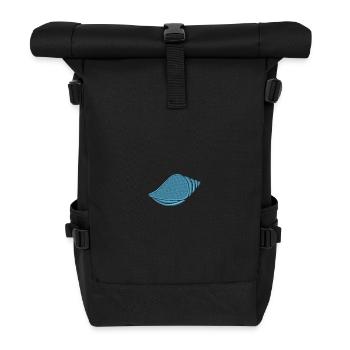 Shell embroidered - Roll Top Backpack - black - Front