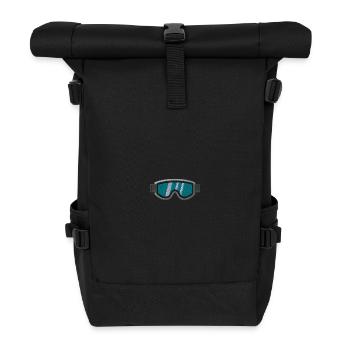 Embroidered winter sports goggles - Roll Top Backpack - black - Front