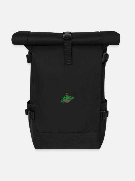 Zimmerpflanze - Rolltop Rucksack - Schwarz