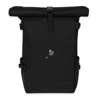 Tennis racket - Roll Top Backpack - black - Front