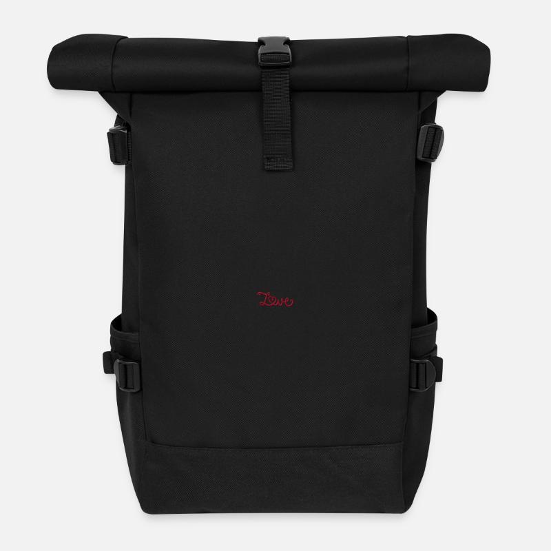Love - Roll Top Backpack - black