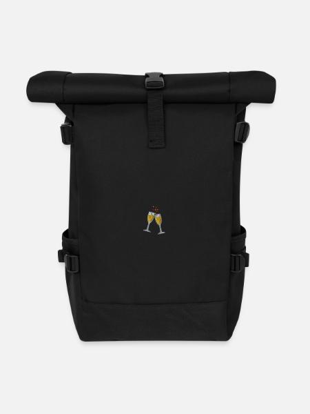 glasses - Roll Top Backpack - black