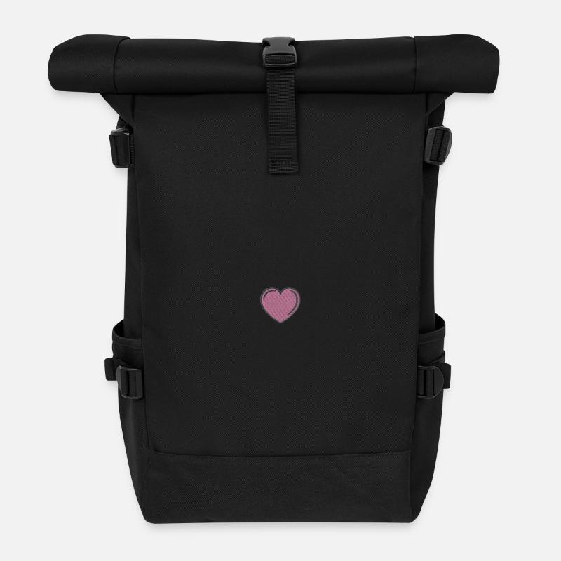 Herz 1 - Rolltop Rucksack - Schwarz