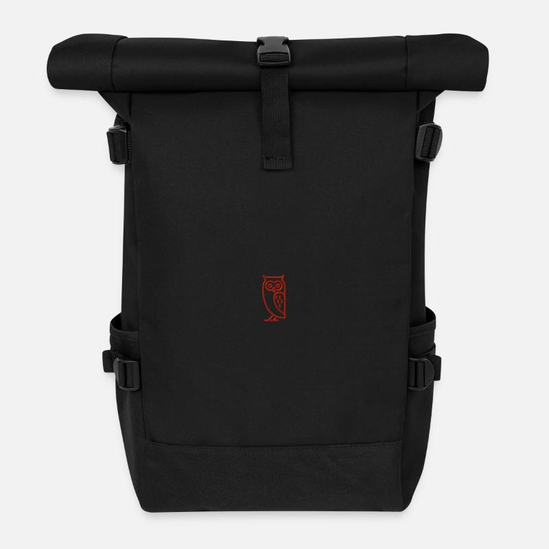 Hibou - Sac à dos roll top - noir
