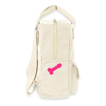 Dick - Cock - Retro Rucksack - Naturweiß - Rechts