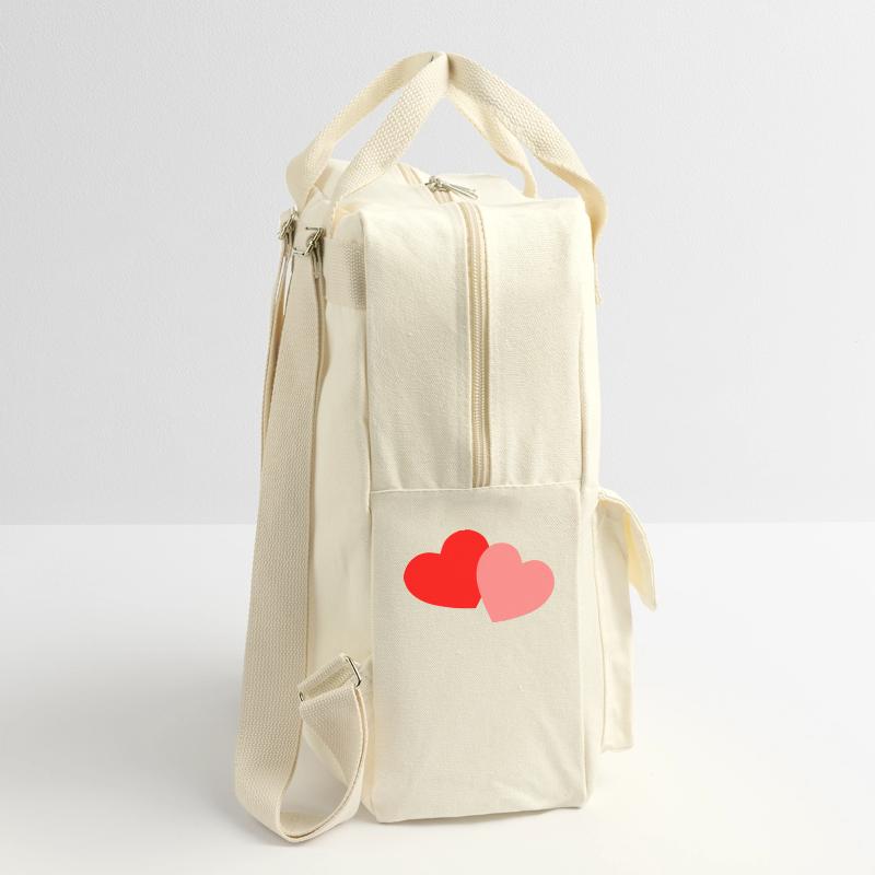 2 Herzen - rot und rosa Retro Rucksack