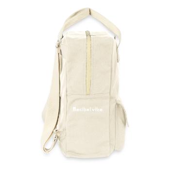 Decibelvibe - Derivate - White Design - Retro Rucksack - Naturweiß - Rechts