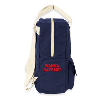 wanna date me - Retro Rucksack - Navy - Rechts