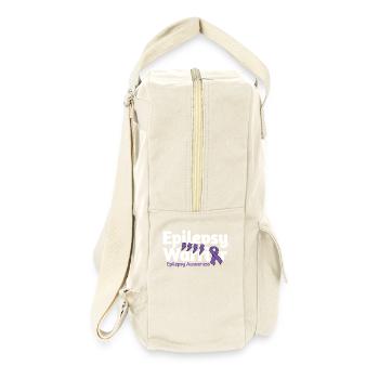 Epilepsie Bewusstsein Epilepsie Krieger - Retro Rucksack - Naturweiß - Rechts