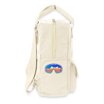 Ski Goggles Skier Vintage Design Bright - Retro Backpack - natural - Right