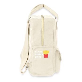Ich spreche Pommes frites lustiger Spruch - Retro Rucksack - Naturweiß - Rechts