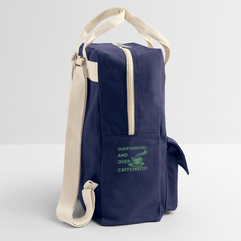 overthinking and over-caffeinated in green Retro Backpack