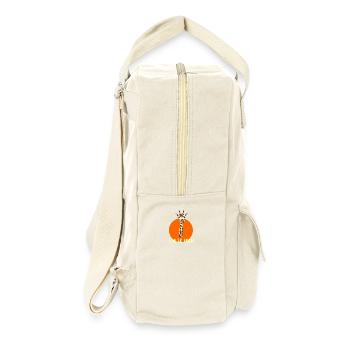 giraffe high hoch ironie spruch nerd gamer geek lo - Retro Rucksack - Naturweiß - Rechts