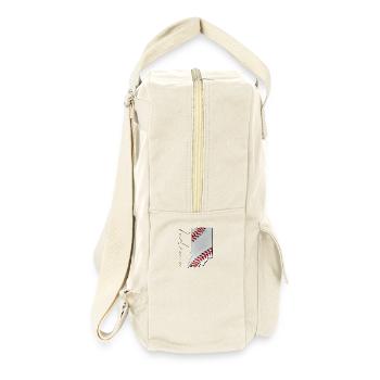 Echter Baseball in der Indiana State Landkarte IN - Retro Rucksack - Naturweiß - Rechts