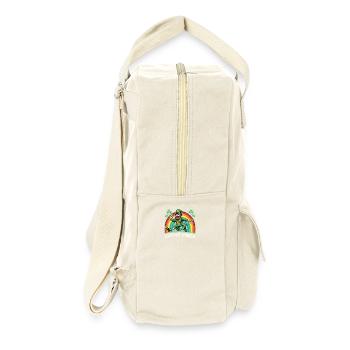St. Patricks Tag Lucky Vibes Regenbogen - Retro Rucksack - Naturweiß - Rechts