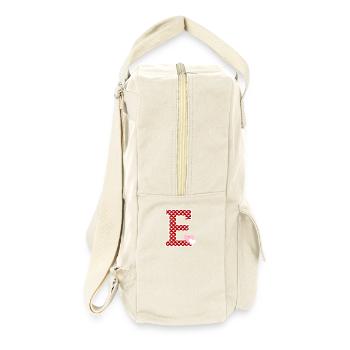 Buchstabe E Herz - Retro Rucksack - Naturweiß - Rechts