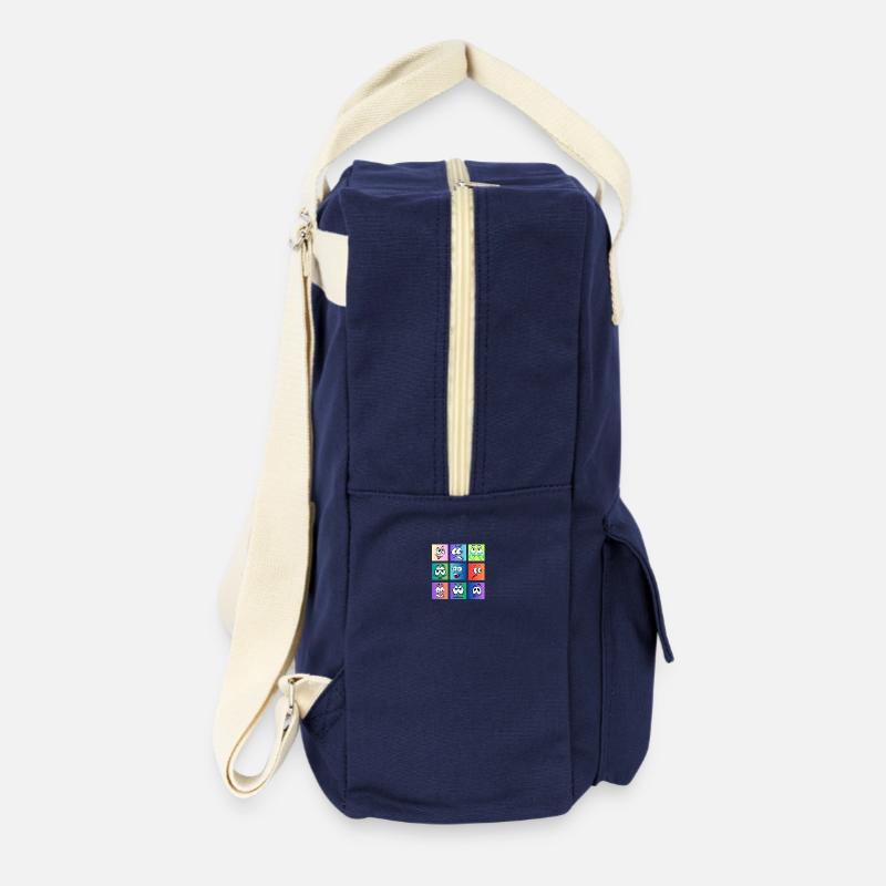Faces Coloring - Retro Backpack - navy