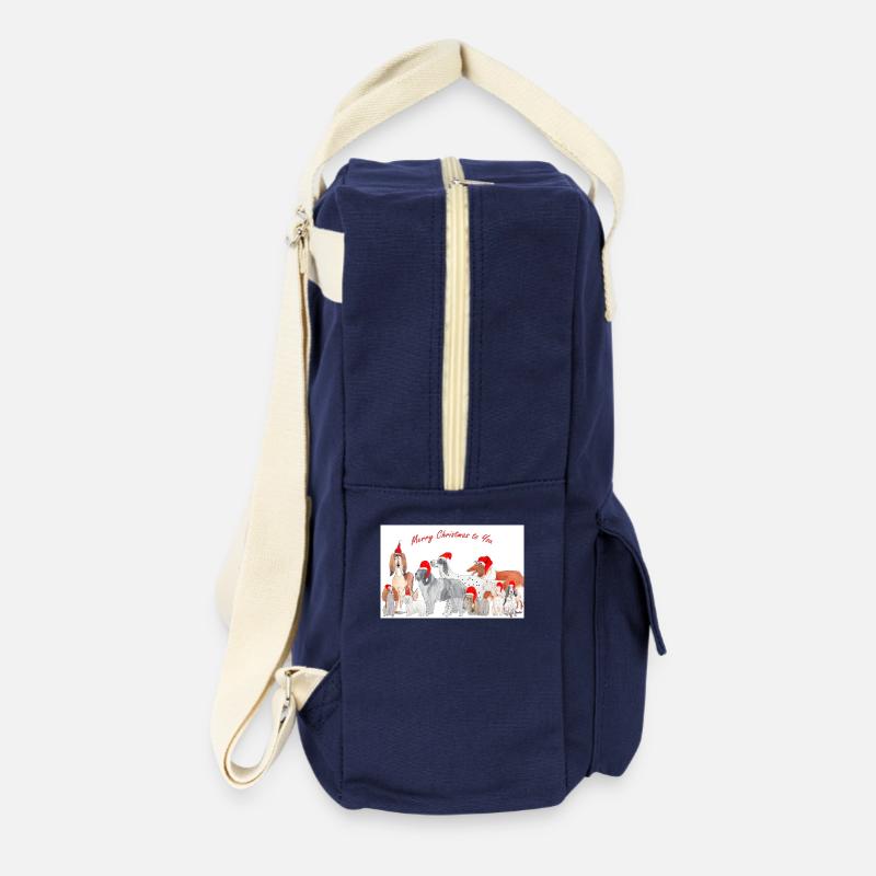 Christmas Dogs 3 Sticker - Retro Backpack - navy