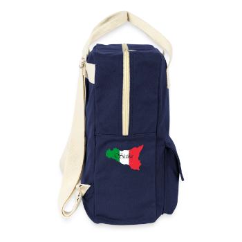 Sicile couleurs classique écrit Sicilia - Sac à dos rétro - marine - Droite