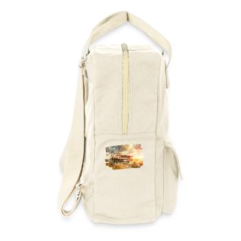 Klassisches Muscle-Car im Schein des Sonnenuntergangs - Retro Rucksack - Naturweiß - Rechts