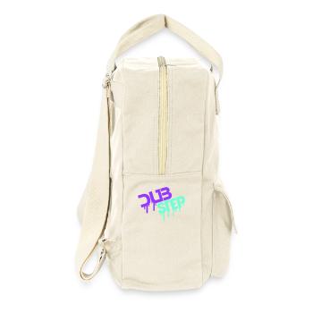 Tropfen Dub Step Techno Musik Party Club Text Logo - Retro Rucksack - Naturweiß - Rechts