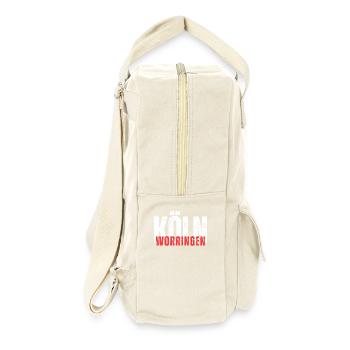 Worringen weiß rot - Retro Rucksack - Naturweiß - Rechts