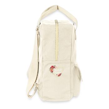 Bridesmaid Gold Heart Floral - Retro Backpack - natural - Right