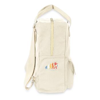 Die Evolution des lustigen menschlichen Fischerfischens - Retro Rucksack - Naturweiß - Rechts