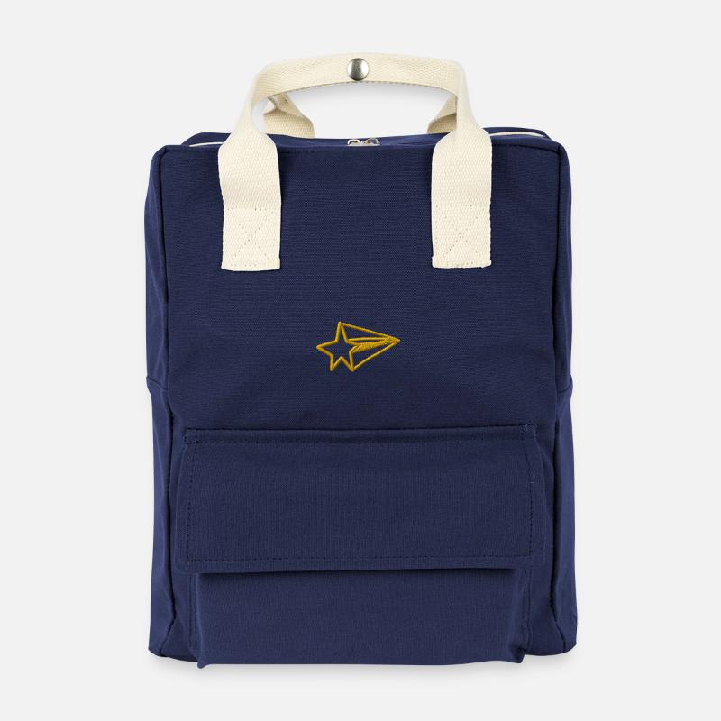 Star embroidered - Retro Backpack - navy