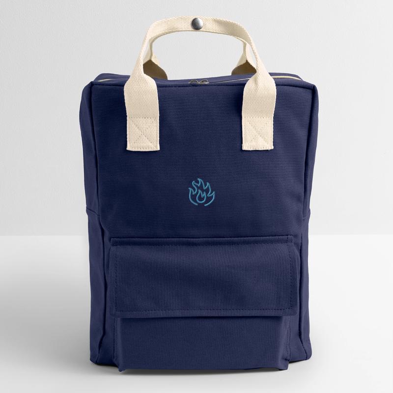 Flamme Blau Retro Rucksack