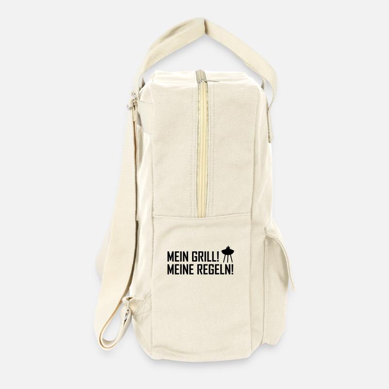 mein grill meine regeln - Sac à dos rétro - blanc naturel