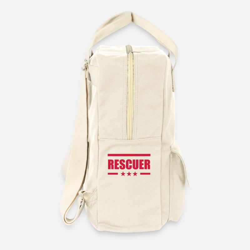 Erste Hilfe / Retter / Retterin / Arzt - Retro Rucksack - Naturweiß