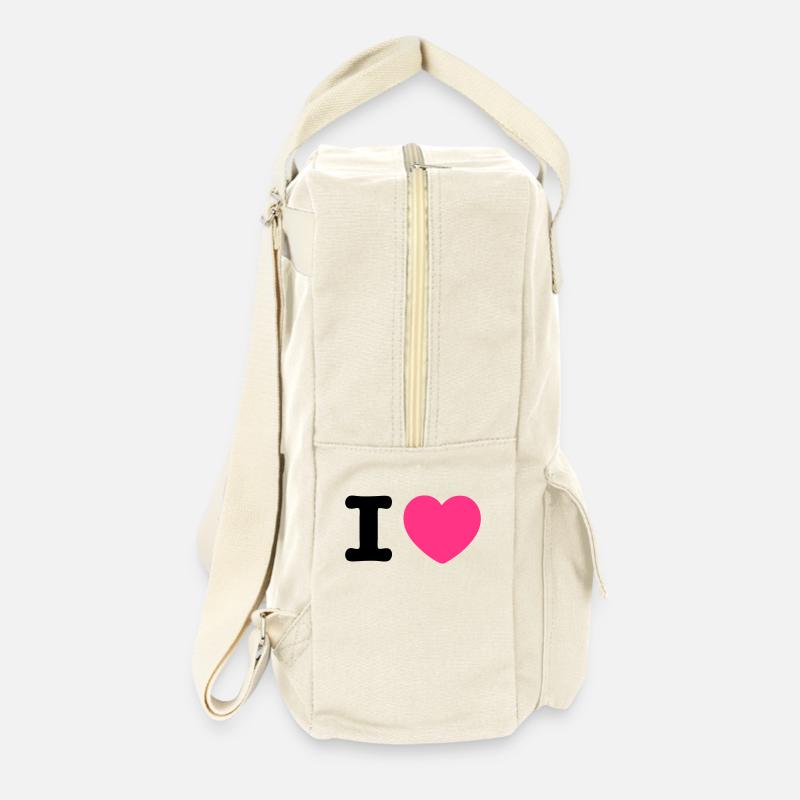 i heart heart - Retro Backpack - natural