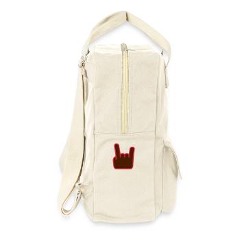 Heavy Metal Hard Rock Musique Cors Geste Logo - Sac à dos rétro - blanc naturel - Droite