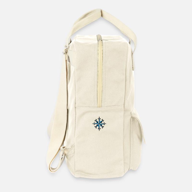 navigation, compass, wind rose orienteering - Retro Backpack - natural