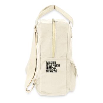 raus gehen ist wie fenster aufmachen nur krasser - Retro Rucksack - Naturweiß - Rechts