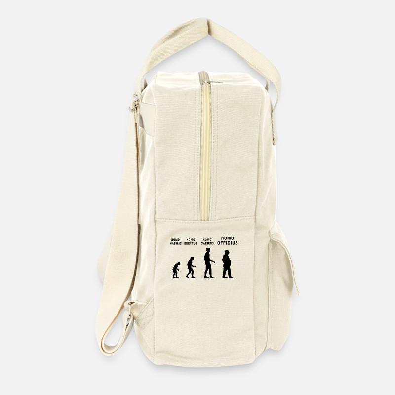 Home Office Homo Officius Evolution Bürohumor - Retro Rucksack - Naturweiß