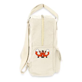 2 Füchse Paar Verliebt Zwei Freunde Liebe Team Süß - Retro Rucksack - Naturweiß - Rechts