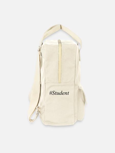 #Student Logo Black - Retro Backpack - natural