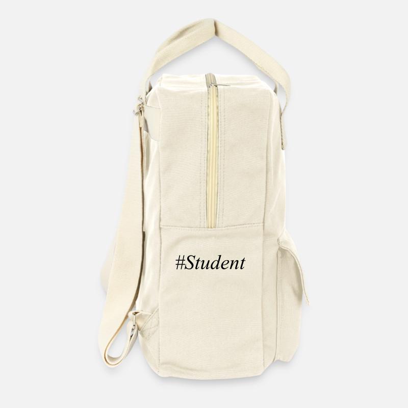 #Student Logo Black - Retro Backpack - natural