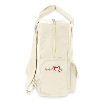 herz-teufel-ekg - Retro Rucksack - Naturweiß - Rechts