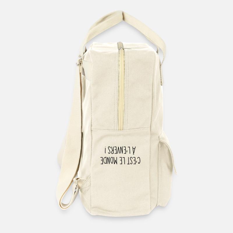 A l'Envers - Citation - Humour - Comique - Fun - Sac à dos rétro - blanc naturel