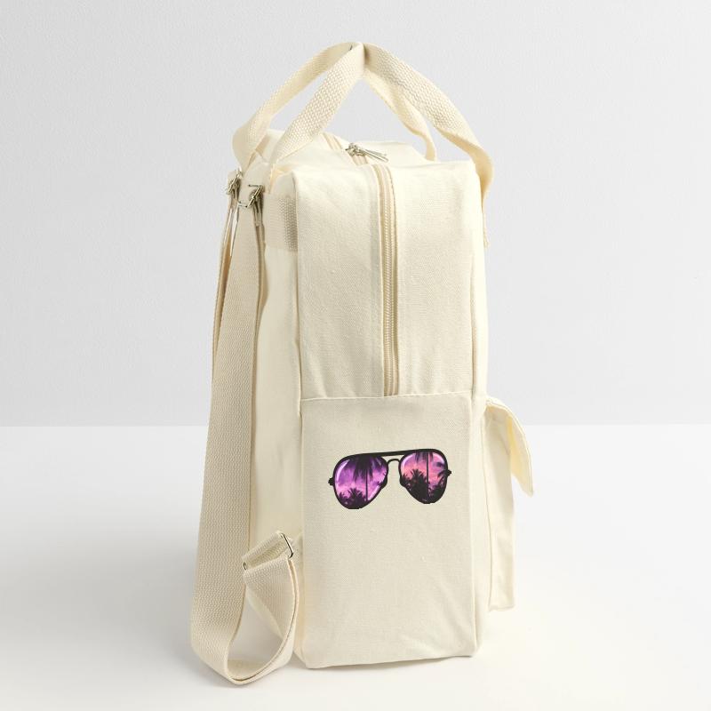 cool sunglasses with palm tree Retro Backpack