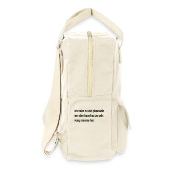 Monroe: ich habe zu viel phantasie um eine hausfr - Retro Rucksack - Naturweiß - Rechts