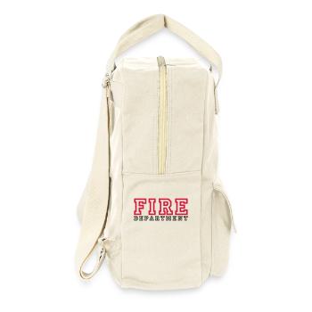 Schriftzug FIRE Department - Retro Rucksack - Naturweiß - Rechts