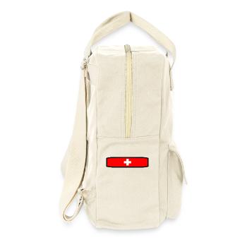 Schweizer Flagge - Retro Rucksack - Naturweiß - Rechts